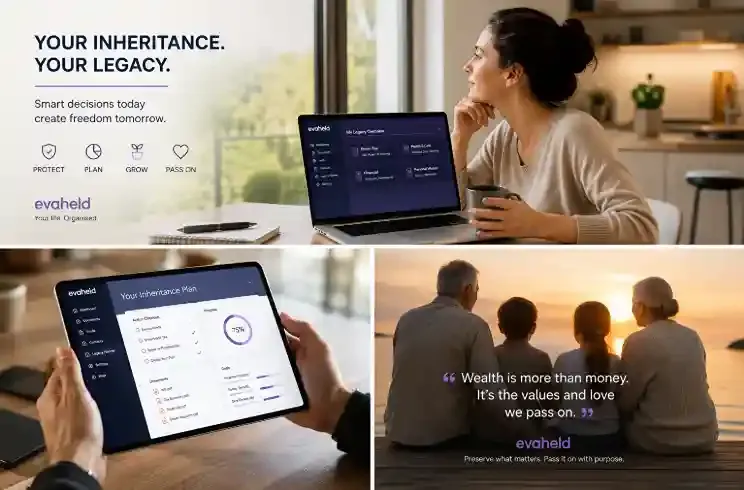 A woman planning her inheritance and estate planning with Evaheld