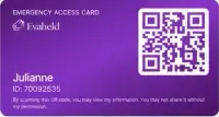Evaheld QR Emergency Access Card
